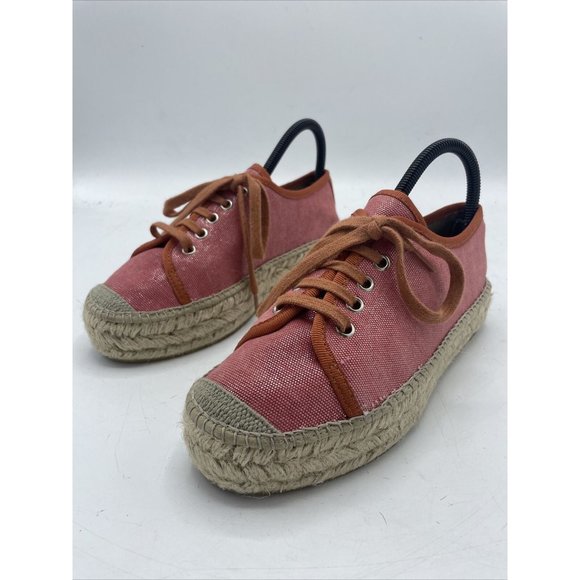 LA MAISON DE L'ESPADRILLE Color espadrilles 38 Coral Lace Up Shoes Made In Spain - Picture 5 of 11